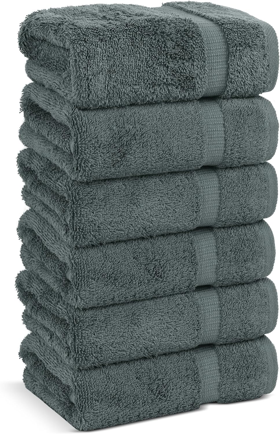 Chakir Turkish Linens Luxury Spa and Hotel Quality Premium Cotton 6-Piece Towel Set (2 x Bath Towels, 2 x Hand Towels, 2 x Washcloths)