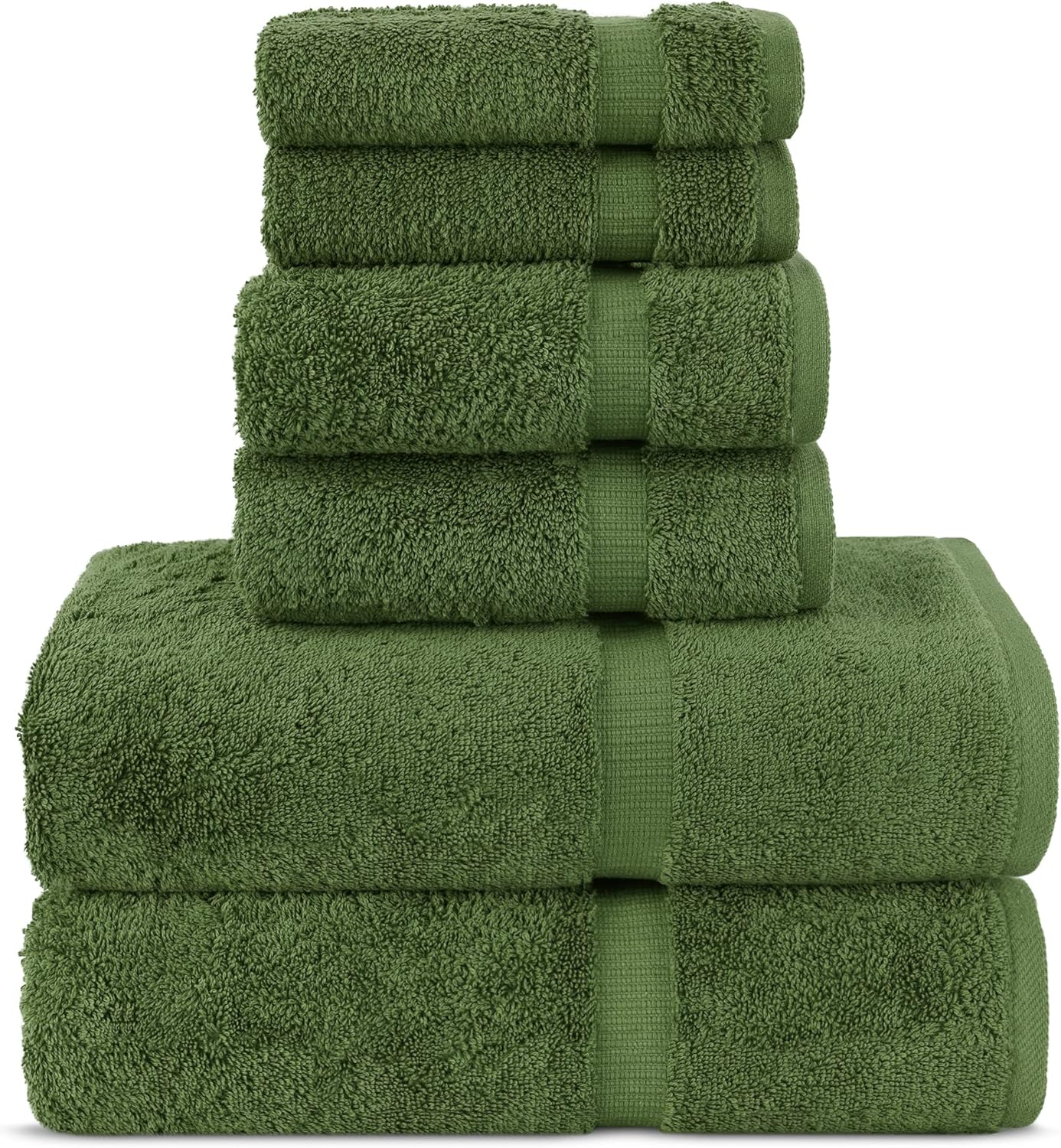 Chakir Turkish Linens Luxury Spa and Hotel Quality Premium Cotton 6-Piece Towel Set (2 x Bath Towels, 2 x Hand Towels, 2 x Washcloths)