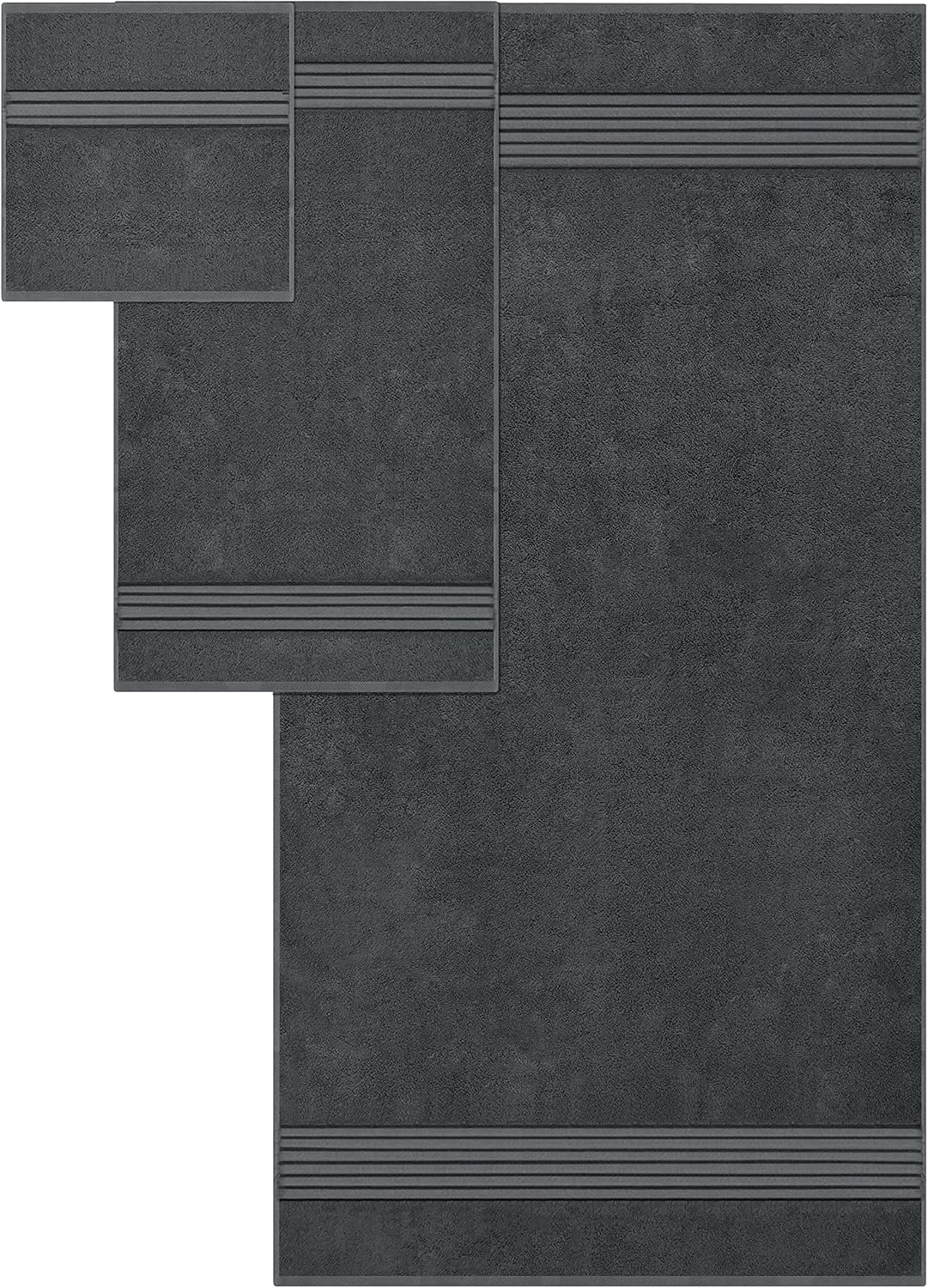 Utopia Towels 8 Piece Premium Towel Set, 2 Bath, 2 Hand, and 4 Washcloths, 100% Ring Spun Cotton, Highly Absorbent Towels for Bathroom, Sports, and Hotel, Grey