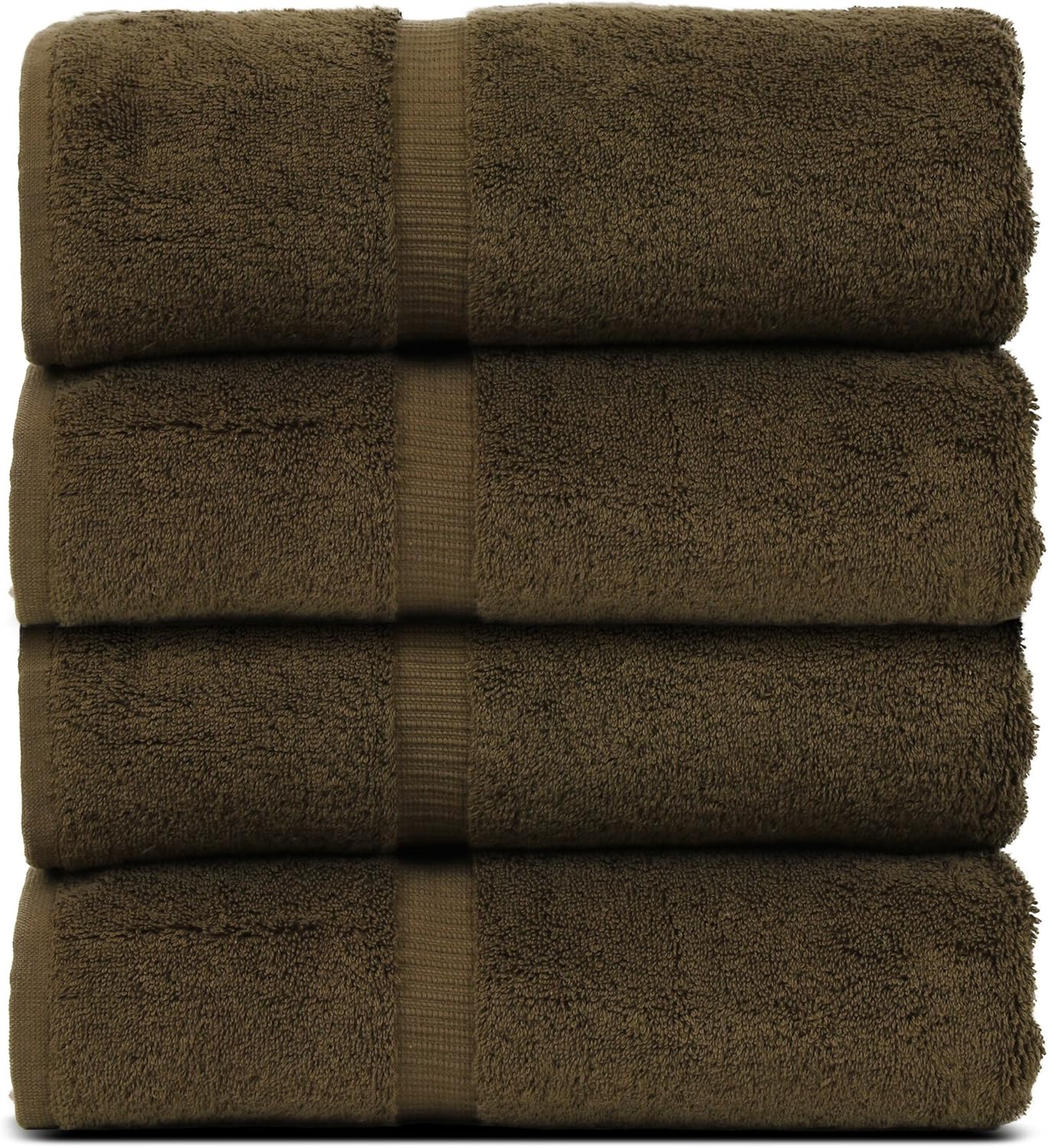 Luxury Hotel & Spa Quality, Quick Dry 100% Turkish Cotton, 700 GSM, Eco Friendly Towel, Bathroom and Kitchen Dobby Border Towels, 2-Bath Towel, 2-Hand Towel, 2-Washcloth (Bundle Set of 6, Moss)