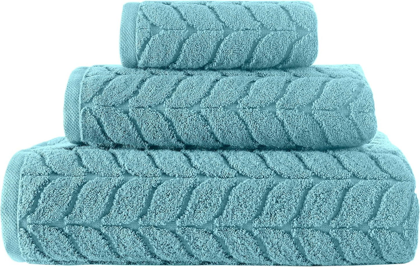 BAGNO MILANO 100% Turkish Cotton Jacquard Luxury Towel Set – Quick Dry Non-GMO Ultra-Soft, Plush and Absorbent Luxury Durable Turkish Towels Set (Grey, 6 pcs Towel Set)