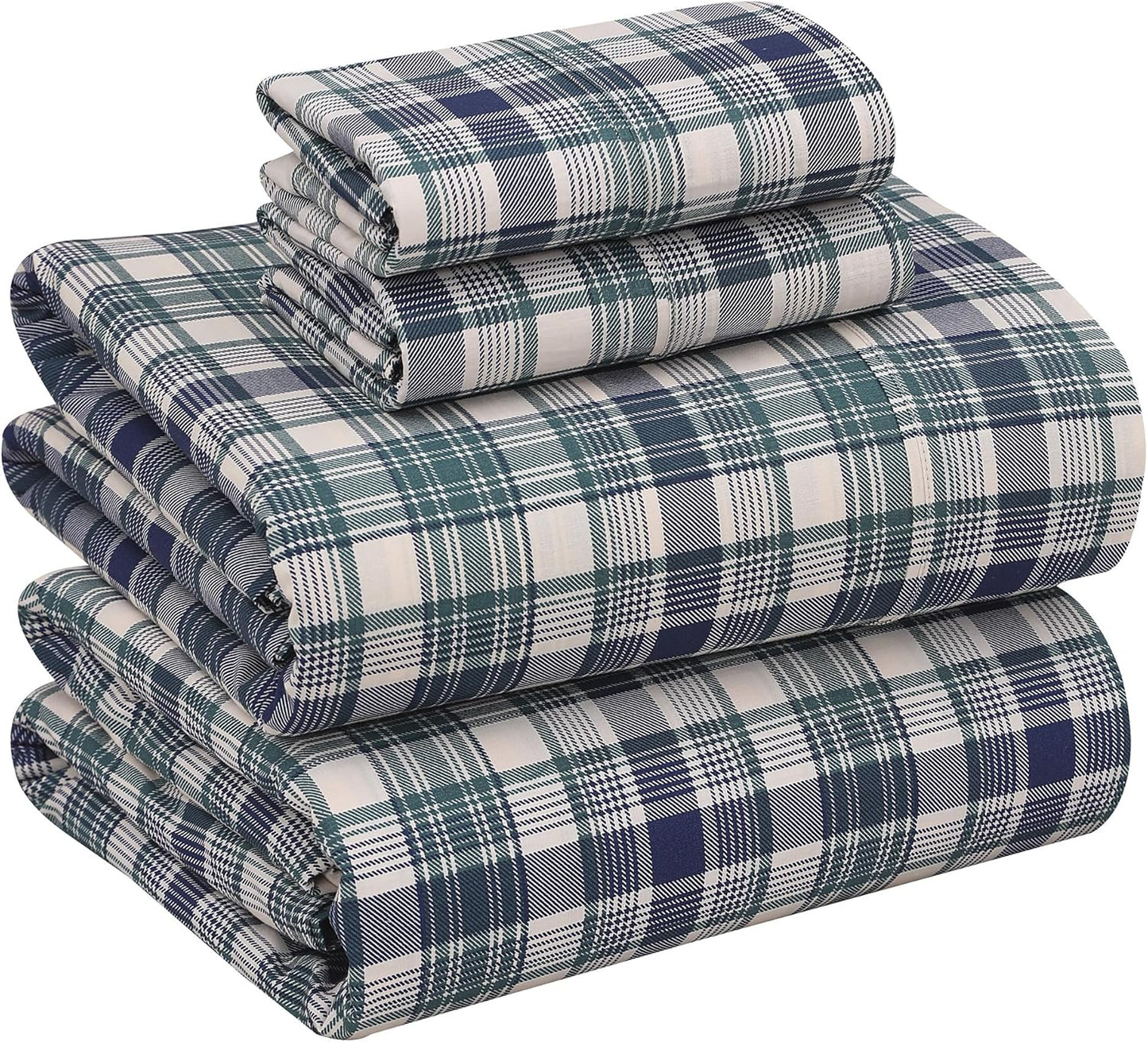 RUVANTI 100% Cotton Sheets Queen Size Set, 4 Pieces, Soft & Breathable Percale Weave Bedding, Deep Pocket 16", Hotel Standard, Crisp Cool Feeling, Durable, Perfect Floral Bed Sheet, Sweet Pea