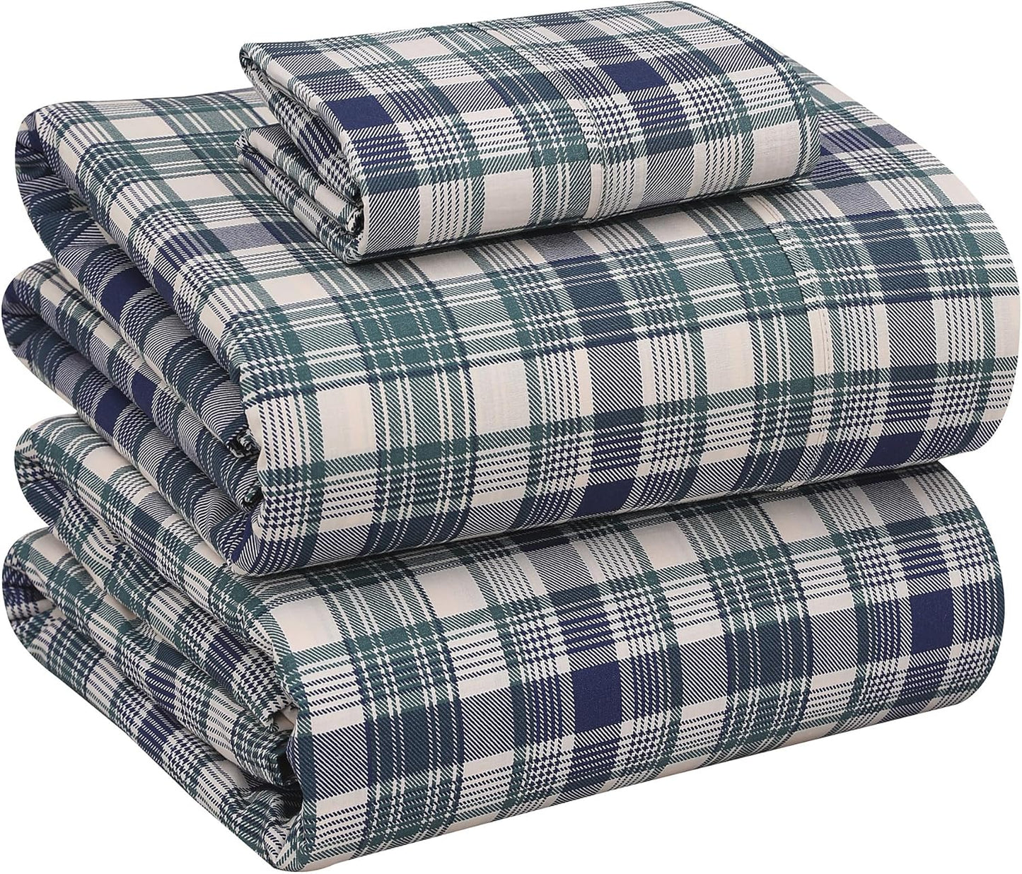 RUVANTI 100% Cotton Sheets Queen Size Set, 4 Pieces, Soft & Breathable Percale Weave Bedding, Deep Pocket 16", Hotel Standard, Crisp Cool Feeling, Durable, Perfect Floral Bed Sheet, Sweet Pea