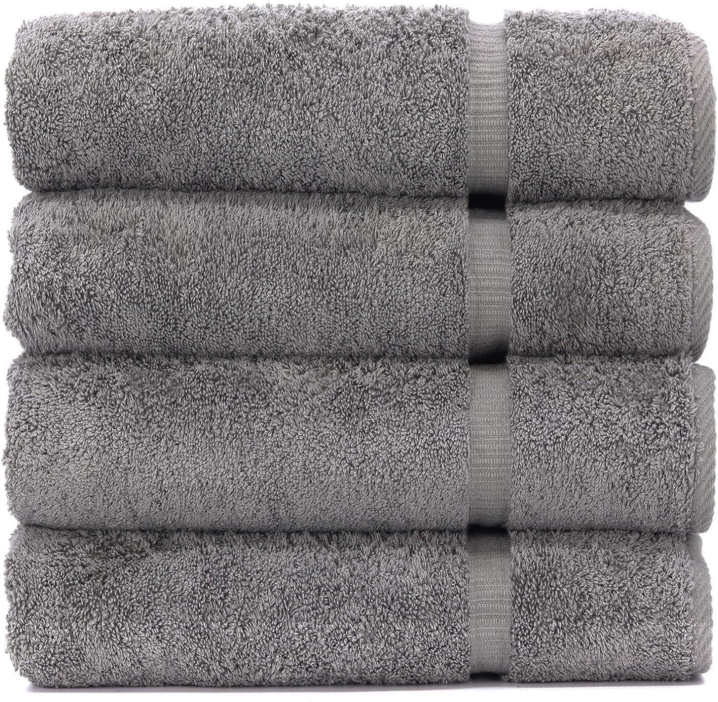 Luxury Hotel & Spa Quality, Quick Dry 100% Turkish Cotton, 700 GSM, Eco Friendly Towel, Bathroom and Kitchen Dobby Border Towels, 2-Bath Towel, 2-Hand Towel, 2-Washcloth (Bundle Set of 6, Moss)