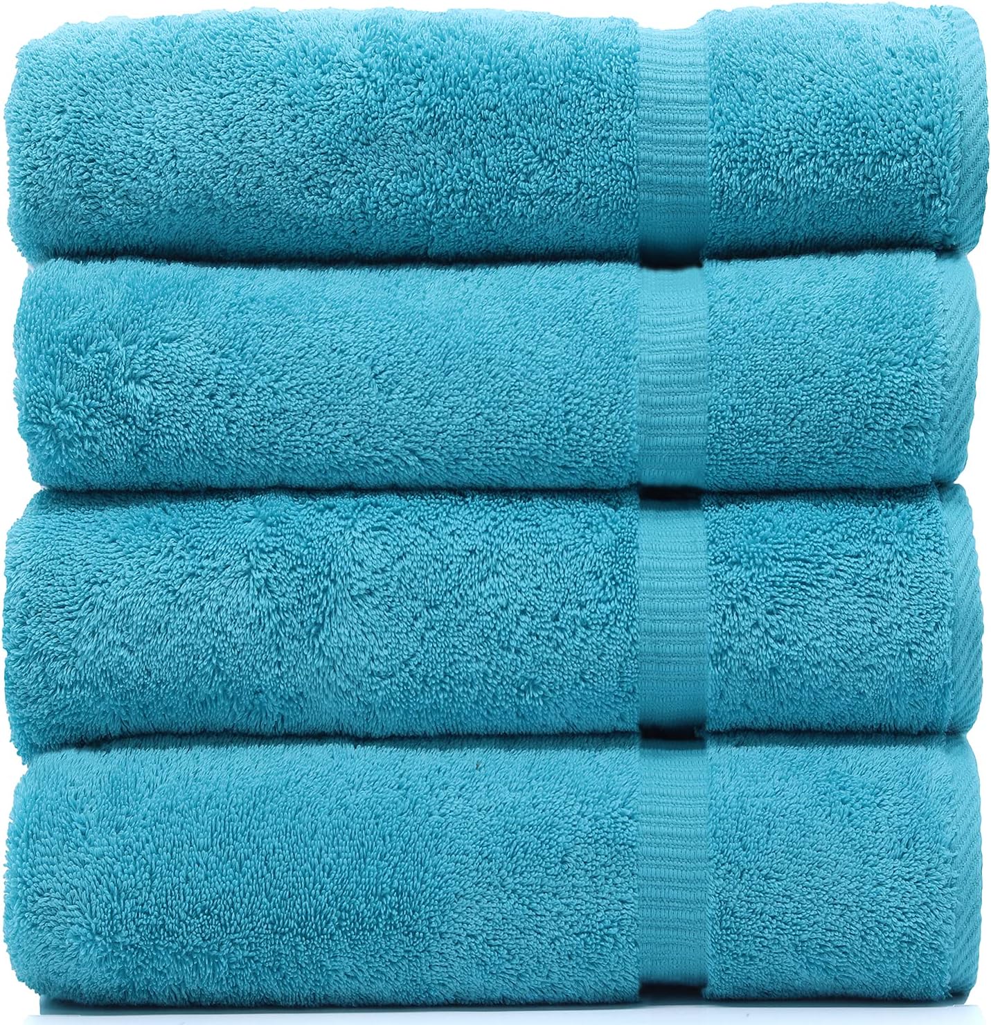 Luxury Hotel & Spa Quality, Quick Dry 100% Turkish Cotton, 700 GSM, Eco Friendly Towel, Bathroom and Kitchen Dobby Border Towels, 2-Bath Towel, 2-Hand Towel, 2-Washcloth (Bundle Set of 6, Moss)