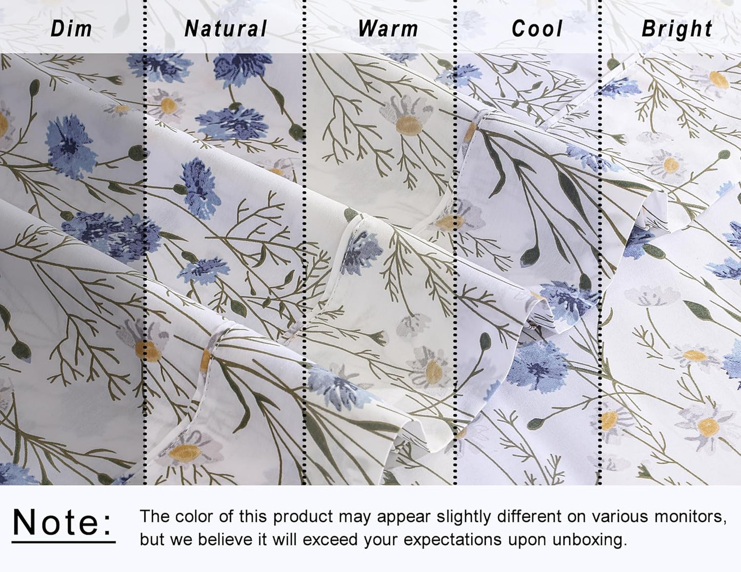 RUVANTI 100% Cotton Sheets Queen Size Set, 4 Pieces, Soft & Breathable Percale Weave Bedding, Deep Pocket 16", Hotel Standard, Crisp Cool Feeling, Durable, Perfect Floral Bed Sheet, Sweet Pea