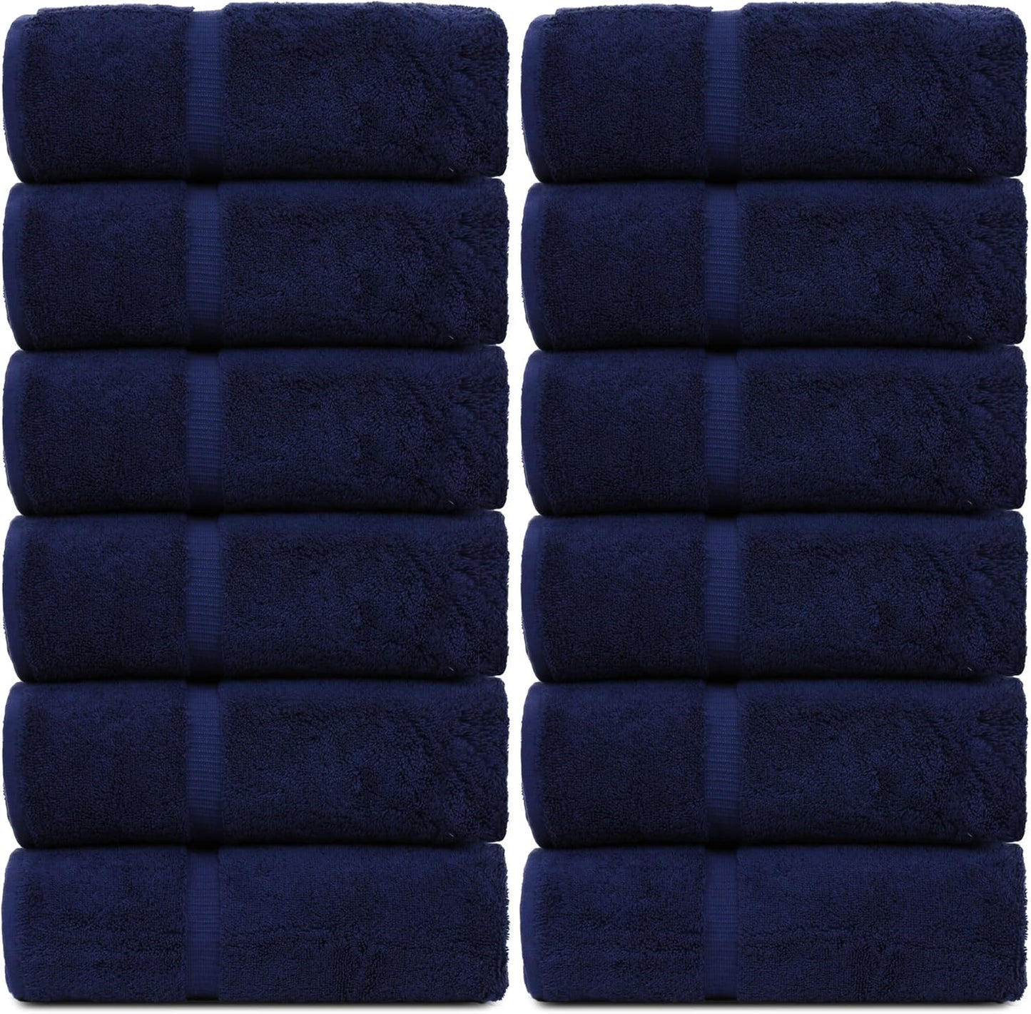 Luxury Hotel & Spa Quality, Quick Dry 100% Turkish Cotton, 700 GSM, Eco Friendly Towel, Bathroom and Kitchen Dobby Border Towels, 2-Bath Towel, 2-Hand Towel, 2-Washcloth (Bundle Set of 6, Moss)