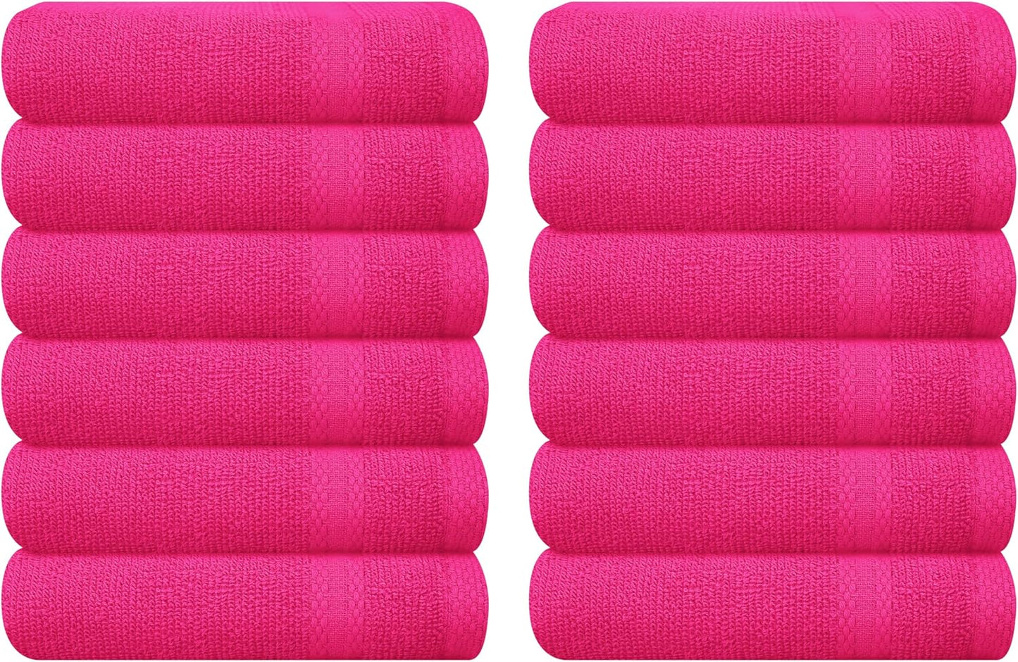 GLAMBURG Ultra Soft 8-Piece Towel Set - 100% Pure Ringspun Cotton, Contains 2 Oversized Bath Towels 27x54, 2 Hand Towels 16x28, 4 Wash Cloths 13x13 - Ideal for Everyday use, Hotel & Spa - Pink