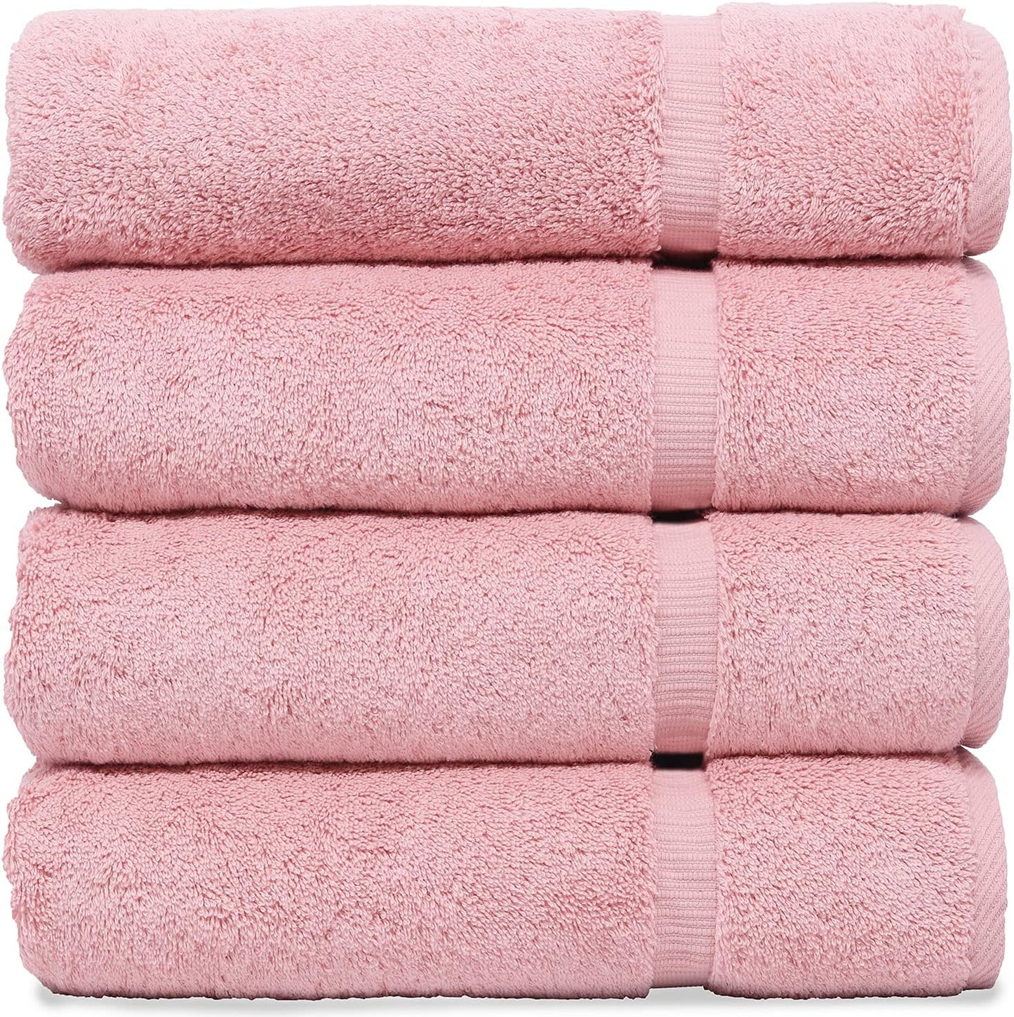 Luxury Hotel & Spa Quality, Quick Dry 100% Turkish Cotton, 700 GSM, Eco Friendly Towel, Bathroom and Kitchen Dobby Border Towels, 2-Bath Towel, 2-Hand Towel, 2-Washcloth (Bundle Set of 6, Moss)