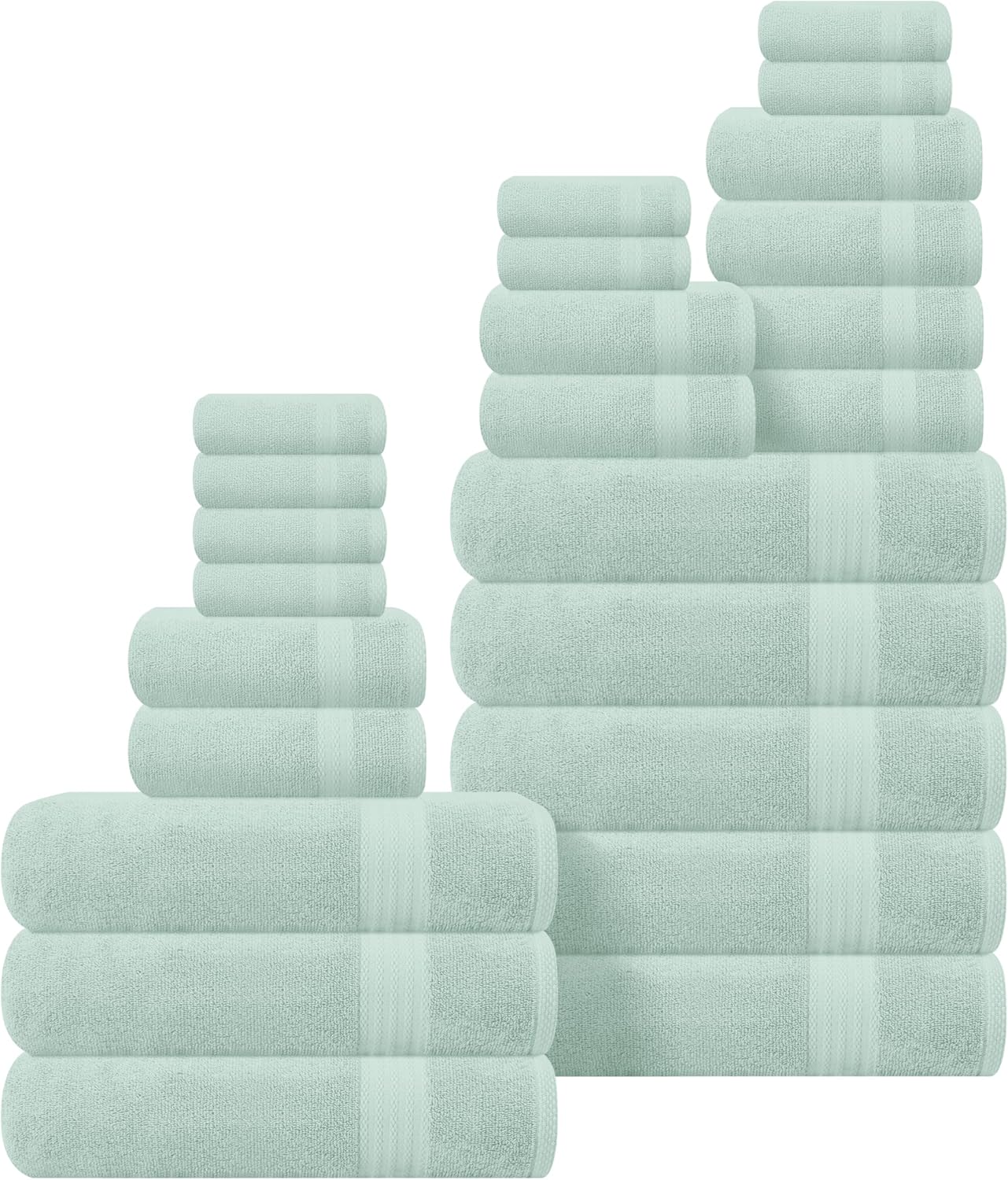 GLAMBURG Ultra Soft 8-Piece Towel Set - 100% Pure Ringspun Cotton, Contains 2 Oversized Bath Towels 27x54, 2 Hand Towels 16x28, 4 Wash Cloths 13x13 - Ideal for Everyday use, Hotel & Spa - Pink