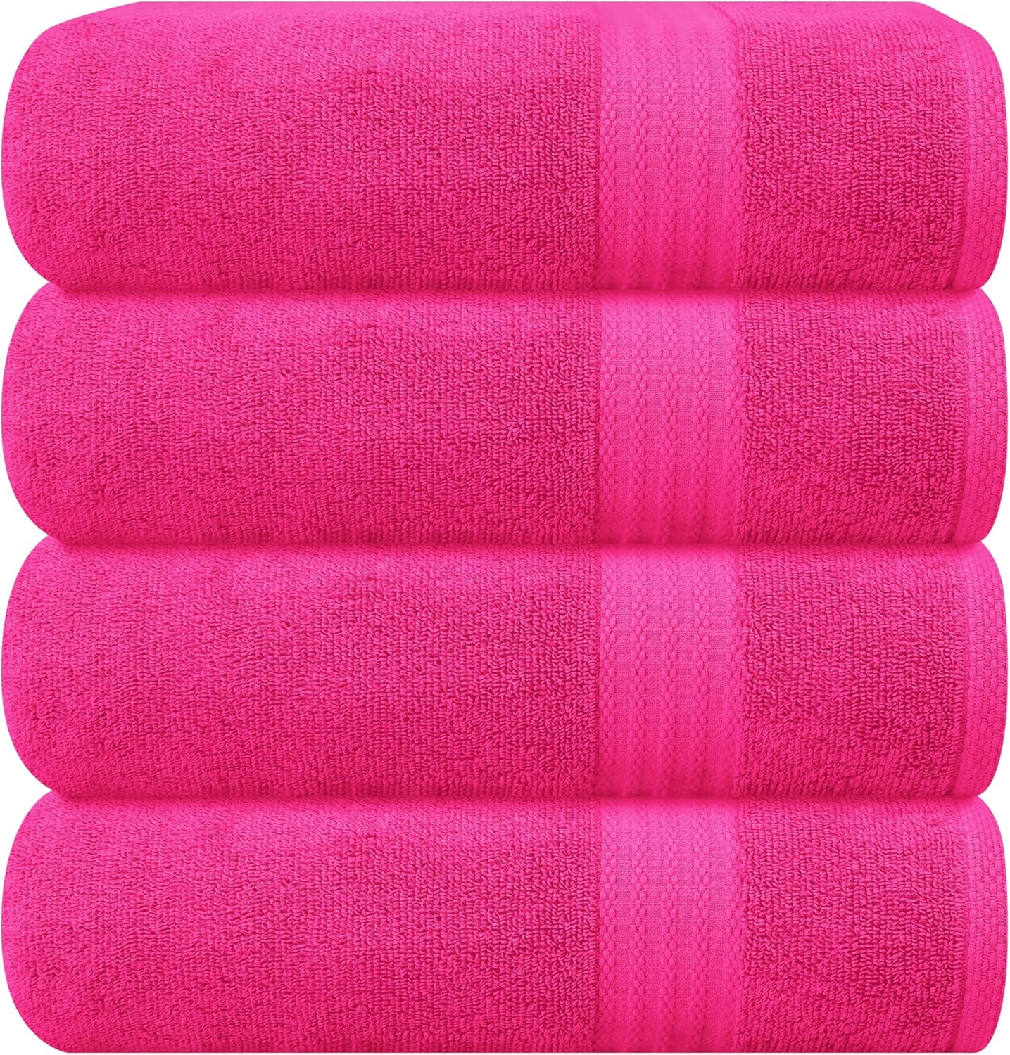 GLAMBURG Ultra Soft 8-Piece Towel Set - 100% Pure Ringspun Cotton, Contains 2 Oversized Bath Towels 27x54, 2 Hand Towels 16x28, 4 Wash Cloths 13x13 - Ideal for Everyday use, Hotel & Spa - Pink