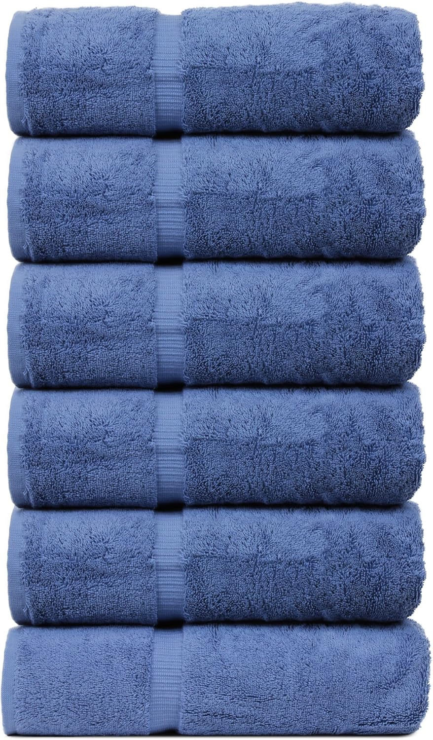 Luxury Hotel & Spa Quality, Quick Dry 100% Turkish Cotton, 700 GSM, Eco Friendly Towel, Bathroom and Kitchen Dobby Border Towels, 2-Bath Towel, 2-Hand Towel, 2-Washcloth (Bundle Set of 6, Moss)