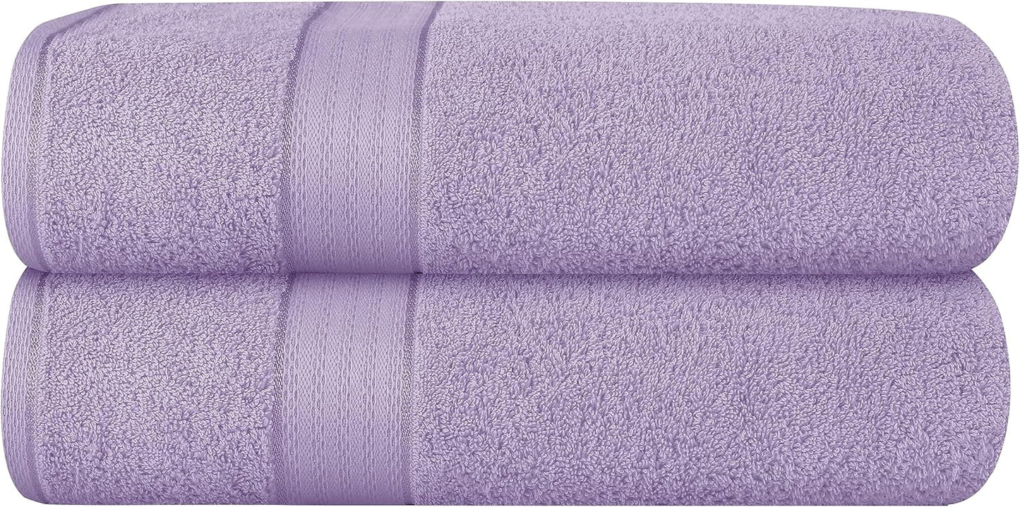 GLAMBURG Ultra Soft 8-Piece Towel Set - 100% Pure Ringspun Cotton, Contains 2 Oversized Bath Towels 27x54, 2 Hand Towels 16x28, 4 Wash Cloths 13x13 - Ideal for Everyday use, Hotel & Spa - Pink
