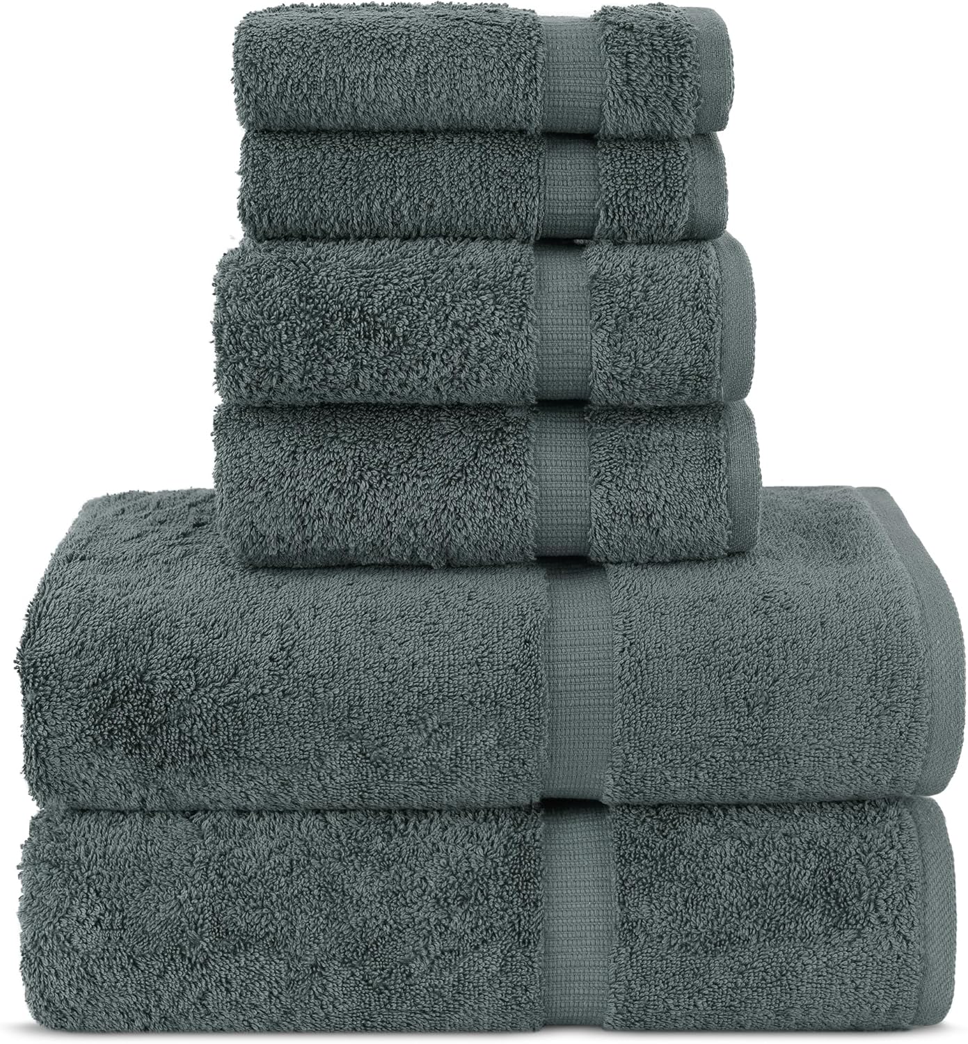 Chakir Turkish Linens Luxury Spa and Hotel Quality Premium Cotton 6-Piece Towel Set (2 x Bath Towels, 2 x Hand Towels, 2 x Washcloths)