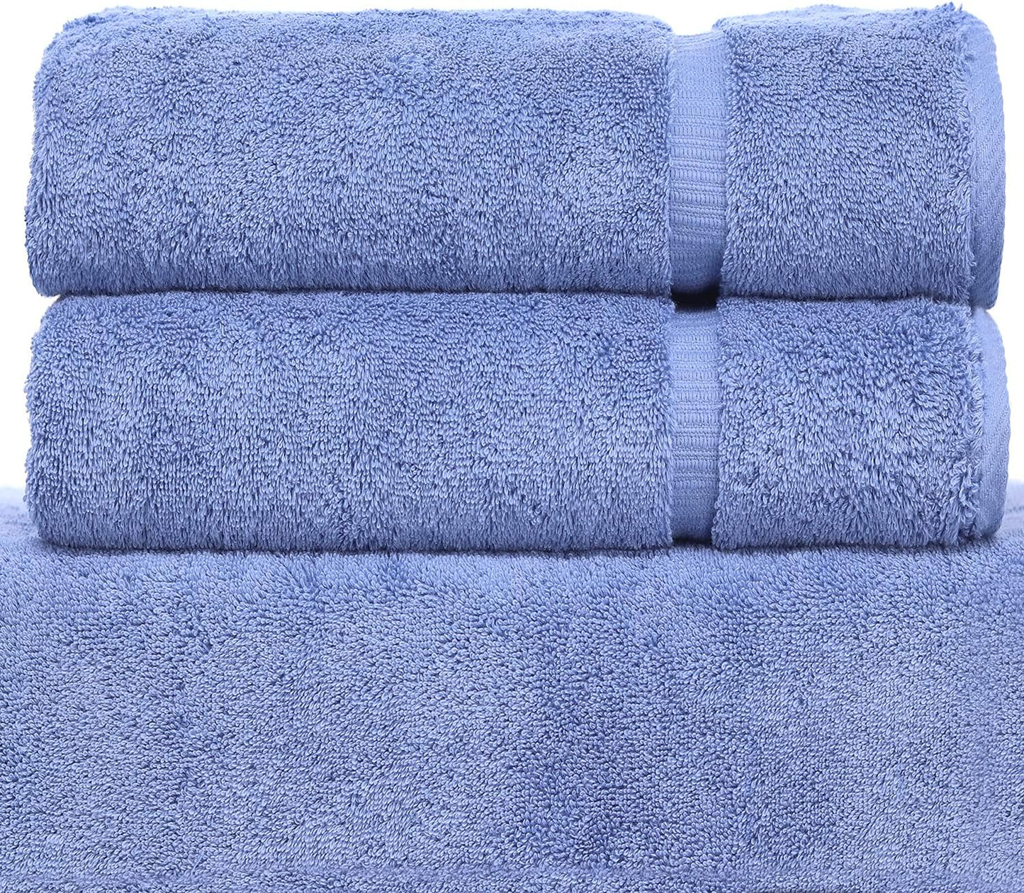 Luxury Hotel & Spa Quality, Quick Dry 100% Turkish Cotton, 700 GSM, Eco Friendly Towel, Bathroom and Kitchen Dobby Border Towels, 2-Bath Towel, 2-Hand Towel, 2-Washcloth (Bundle Set of 6, Moss)