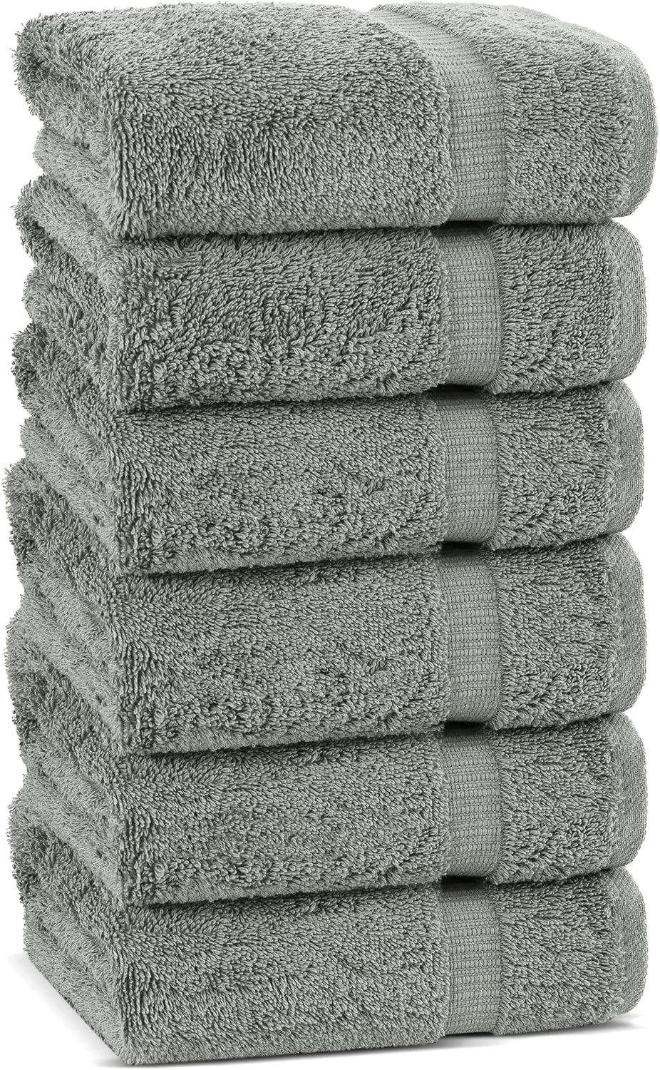 Chakir Turkish Linens Luxury Spa and Hotel Quality Premium Cotton 6-Piece Towel Set (2 x Bath Towels, 2 x Hand Towels, 2 x Washcloths)