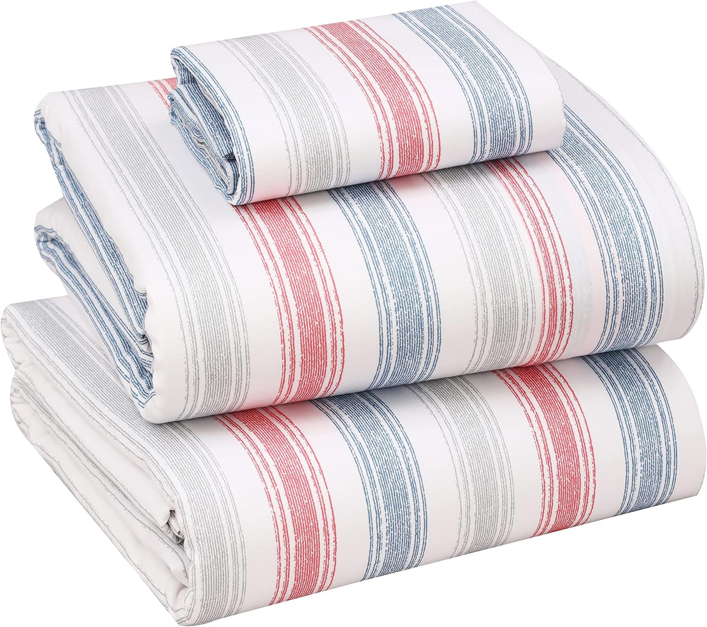 RUVANTI 100% Cotton Sheets Queen Size Set, 4 Pieces, Soft & Breathable Percale Weave Bedding, Deep Pocket 16", Hotel Standard, Crisp Cool Feeling, Durable, Perfect Floral Bed Sheet, Sweet Pea