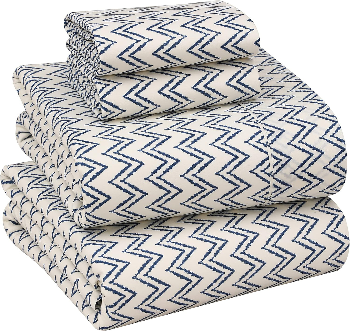 RUVANTI 100% Cotton Sheets Queen Size Set, 4 Pieces, Soft & Breathable Percale Weave Bedding, Deep Pocket 16", Hotel Standard, Crisp Cool Feeling, Durable, Perfect Floral Bed Sheet, Sweet Pea