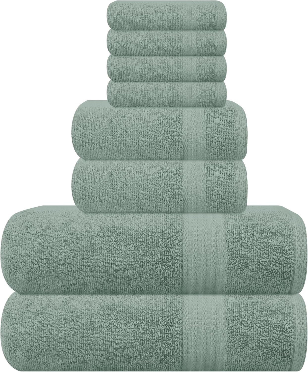 GLAMBURG Ultra Soft 8-Piece Towel Set - 100% Pure Ringspun Cotton, Contains 2 Oversized Bath Towels 27x54, 2 Hand Towels 16x28, 4 Wash Cloths 13x13 - Ideal for Everyday use, Hotel & Spa - Pink