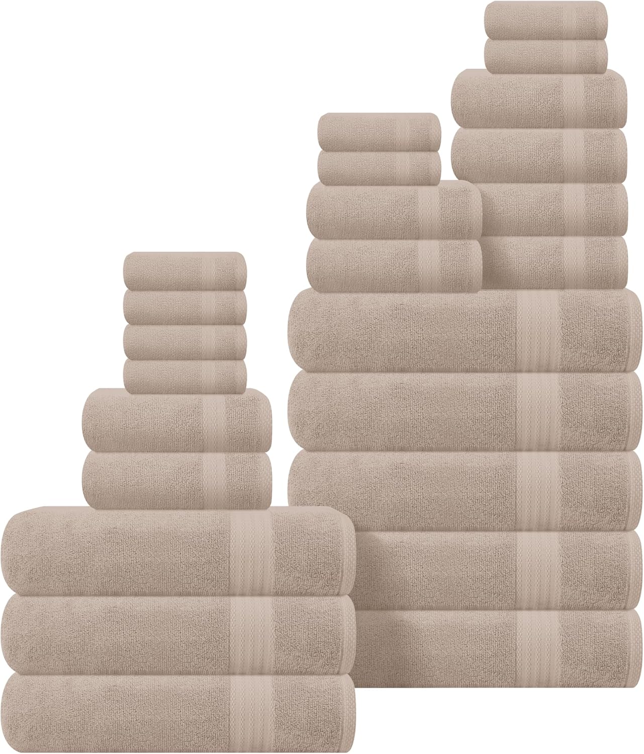 GLAMBURG Ultra Soft 8-Piece Towel Set - 100% Pure Ringspun Cotton, Contains 2 Oversized Bath Towels 27x54, 2 Hand Towels 16x28, 4 Wash Cloths 13x13 - Ideal for Everyday use, Hotel & Spa - Pink