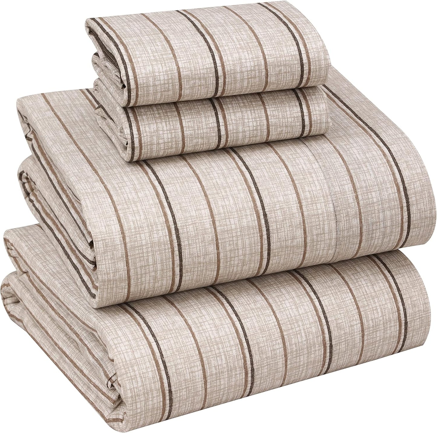 RUVANTI 100% Cotton Sheets Queen Size Set, 4 Pieces, Soft & Breathable Percale Weave Bedding, Deep Pocket 16", Hotel Standard, Crisp Cool Feeling, Durable, Perfect Floral Bed Sheet, Sweet Pea