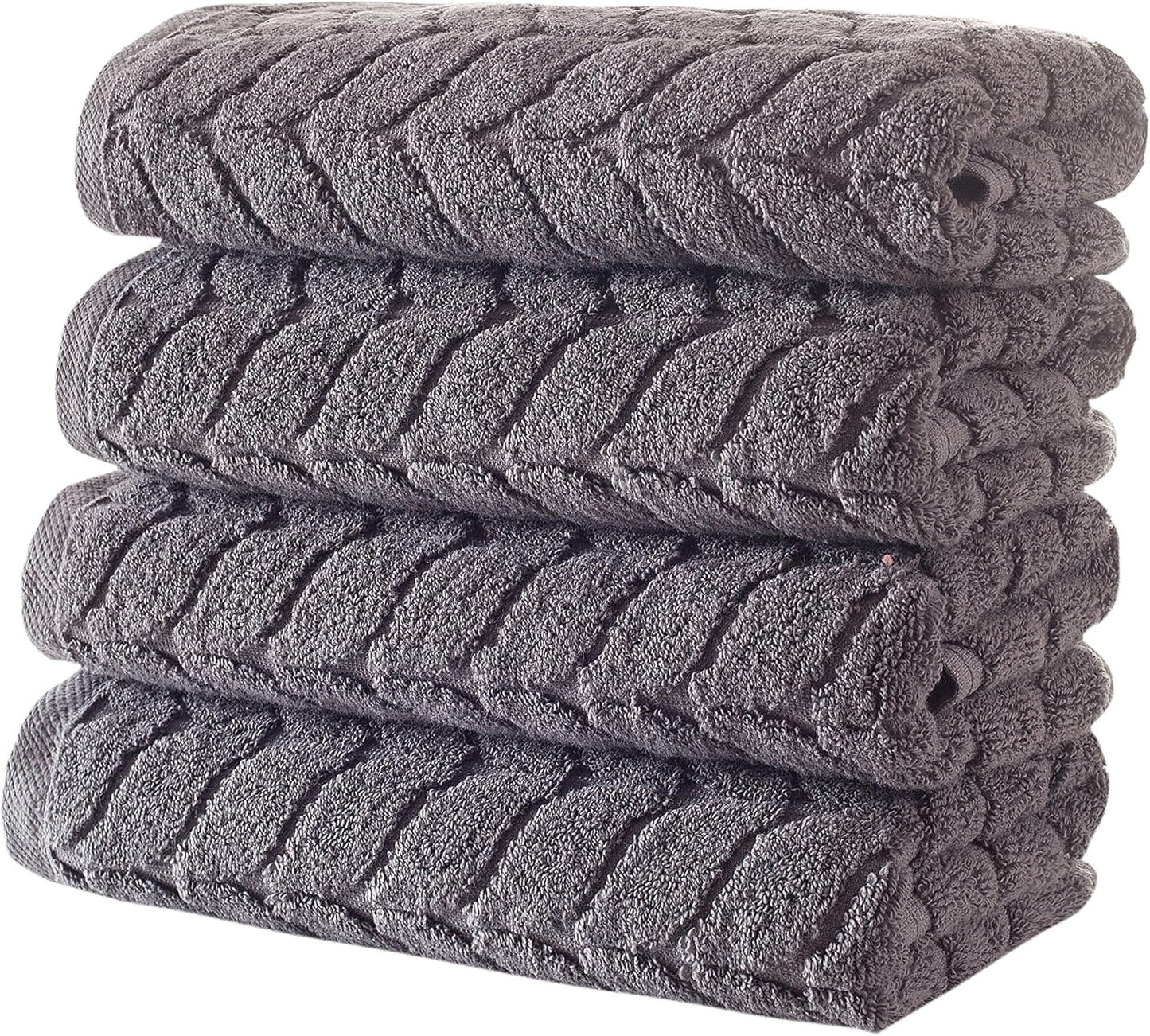 BAGNO MILANO 100% Turkish Cotton Jacquard Luxury Towel Set – Quick Dry Non-GMO Ultra-Soft, Plush and Absorbent Luxury Durable Turkish Towels Set (Grey, 6 pcs Towel Set)