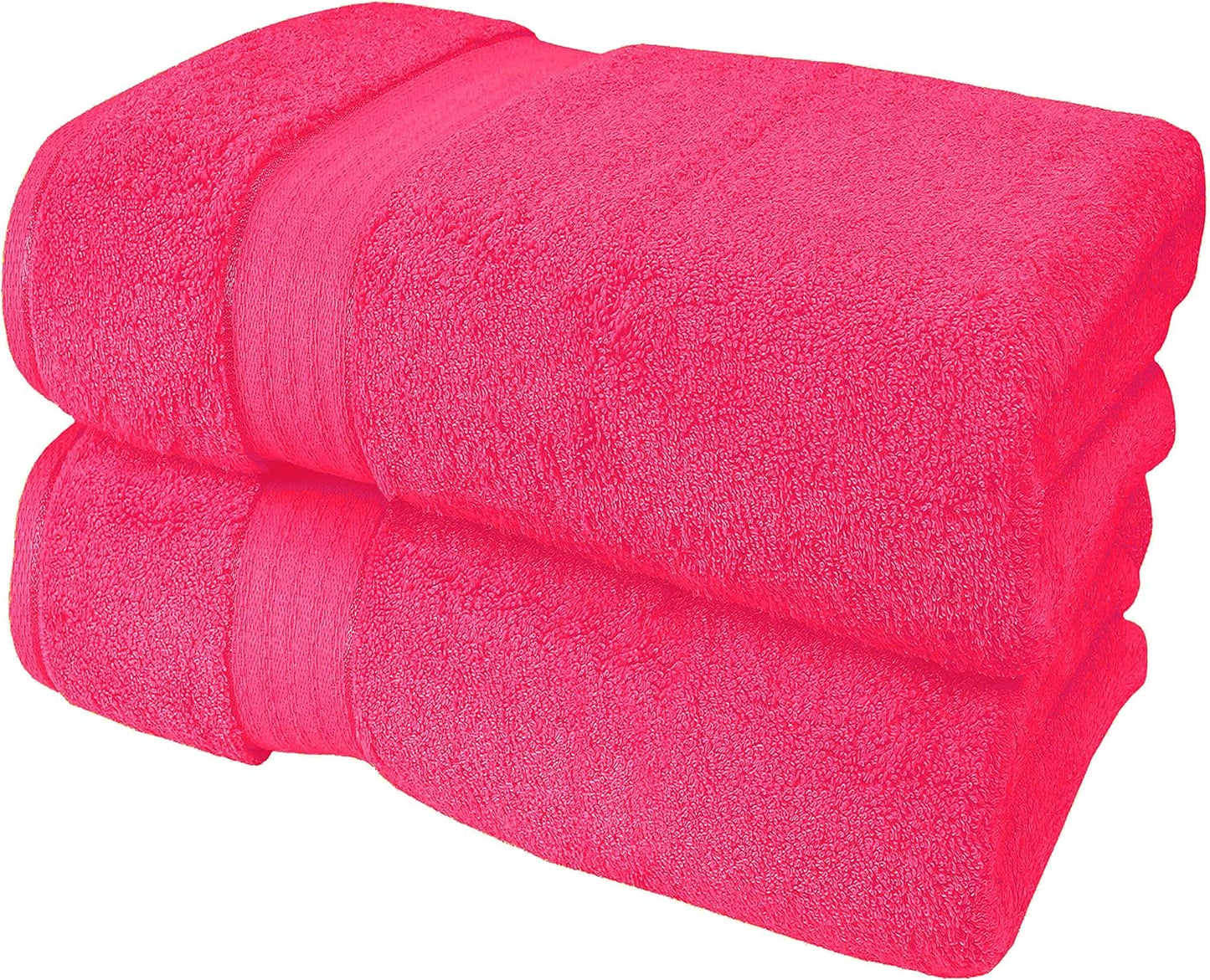 GLAMBURG Ultra Soft 8-Piece Towel Set - 100% Pure Ringspun Cotton, Contains 2 Oversized Bath Towels 27x54, 2 Hand Towels 16x28, 4 Wash Cloths 13x13 - Ideal for Everyday use, Hotel & Spa - Pink