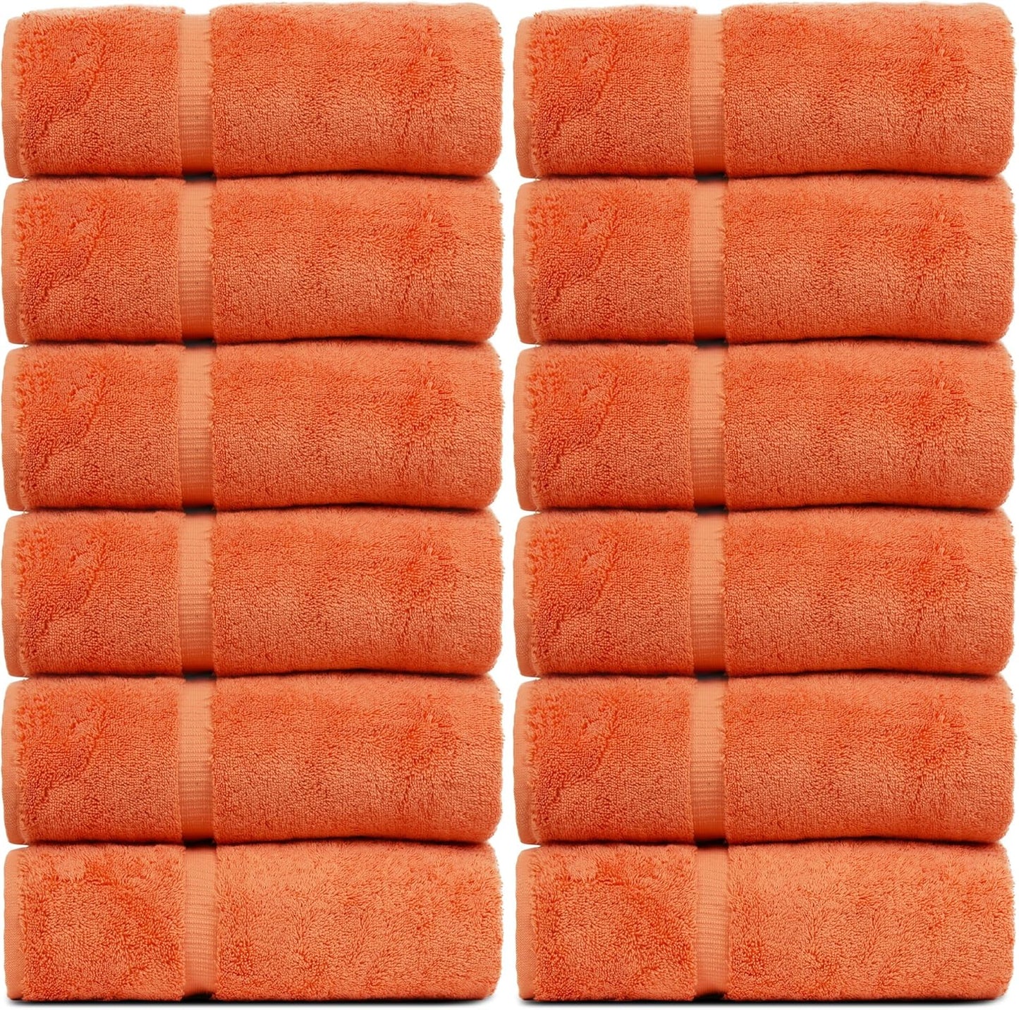 Luxury Hotel & Spa Quality, Quick Dry 100% Turkish Cotton, 700 GSM, Eco Friendly Towel, Bathroom and Kitchen Dobby Border Towels, 2-Bath Towel, 2-Hand Towel, 2-Washcloth (Bundle Set of 6, Moss)