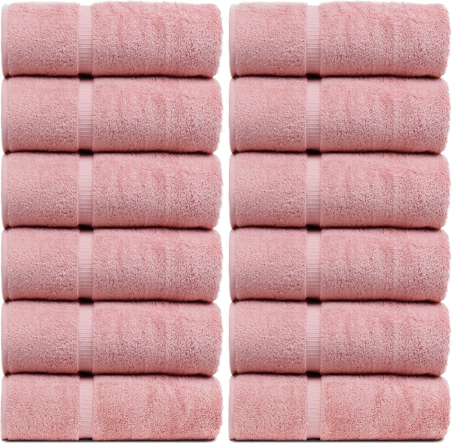 Luxury Hotel & Spa Quality, Quick Dry 100% Turkish Cotton, 700 GSM, Eco Friendly Towel, Bathroom and Kitchen Dobby Border Towels, 2-Bath Towel, 2-Hand Towel, 2-Washcloth (Bundle Set of 6, Moss)