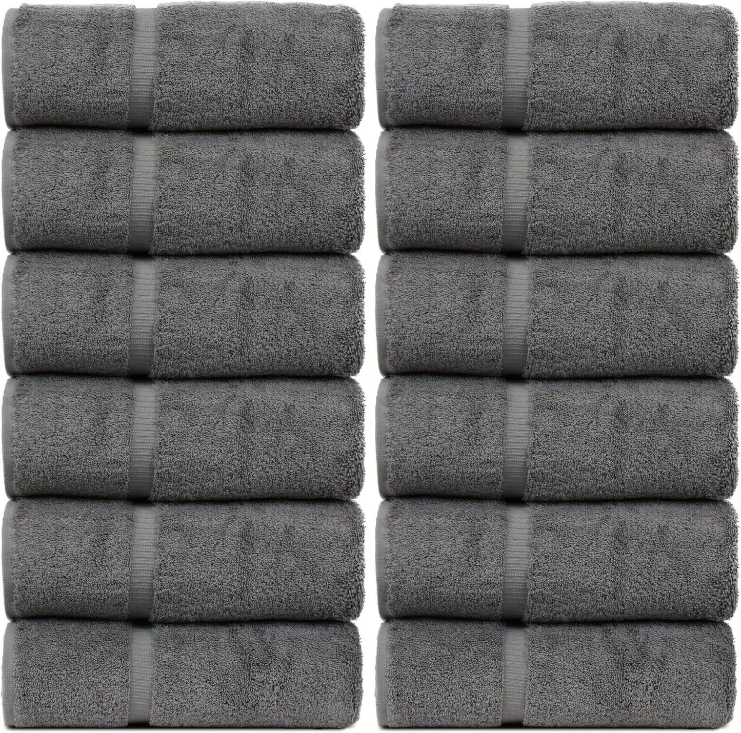 Luxury Hotel & Spa Quality, Quick Dry 100% Turkish Cotton, 700 GSM, Eco Friendly Towel, Bathroom and Kitchen Dobby Border Towels, 2-Bath Towel, 2-Hand Towel, 2-Washcloth (Bundle Set of 6, Moss)