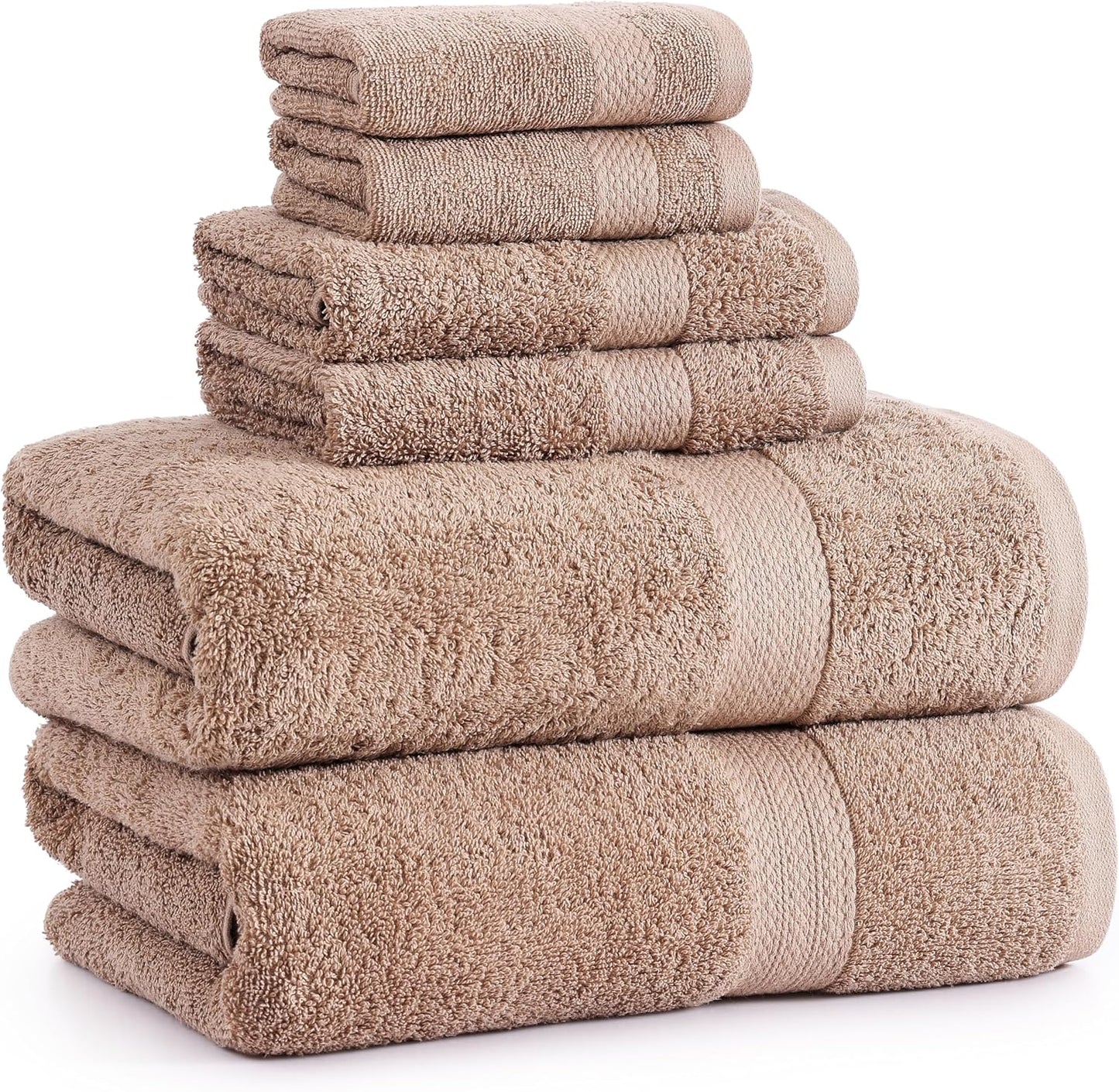 LANE LINEN 100% Mercerized Cotton Luxury Bathroom Towel Set - 16 Pcs - Super Soft, Fluffy & Highly Absorbent - 4 Bath Towels, 8 Washcloths, 4 Hand Towels - Pre Shrunk, Pet Friendly - Wishful Mauve